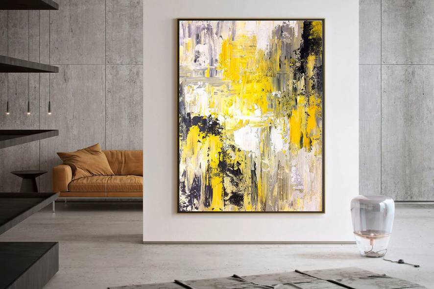White Hand-painted Contemporary Abstract Canvas Wall Art MM2G4